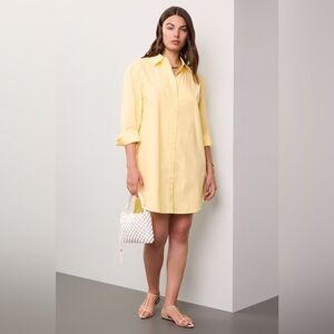 ($345 retail) Yellow Button-Up Shirt Dress by Saunders size 8